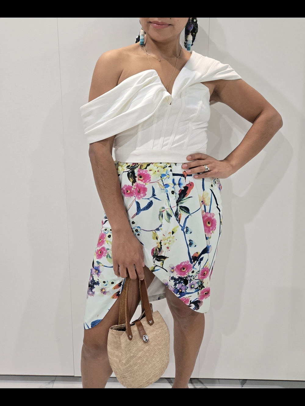 Sugarlips Off Shoulder Pleated Sculptural Bustier White Top Summer Chic Rehersal